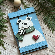 Load image into Gallery viewer, Hand-Painted Pallet Ornaments - Polar Bear, Penquin or Snowman
