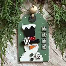 Load image into Gallery viewer, Hand-Painted Snowman Tag – 2025 Christmas Ornament Keepsake
