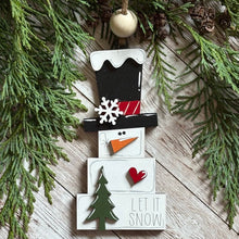 Load image into Gallery viewer, Hand-Painted Snowman Ornament – Let It Snow Winter Christmas Decoration
