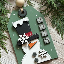 Load image into Gallery viewer, Hand-Painted Snowman Tag – 2025 Christmas Ornament Keepsake

