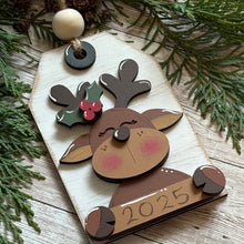 Load image into Gallery viewer, Hand-Painted Reindeer Tag - 2025
