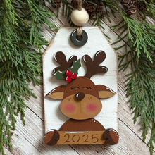 Load image into Gallery viewer, Hand-Painted Reindeer Tag - 2025
