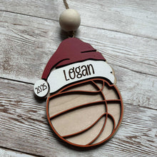 Load image into Gallery viewer, Personalized 2025 Sports Ornament with Santa Hat | Custom Athlete Christmas Gift | Multiple Options Available
