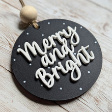 Load image into Gallery viewer, Hand-Painted Christmas Ornament - Merry &amp; Bright
