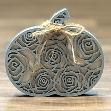 Load image into Gallery viewer, Chunky Wood Pumpkins – Fall Tiered Tray &amp; Tabletop Décor - Small - Roses
