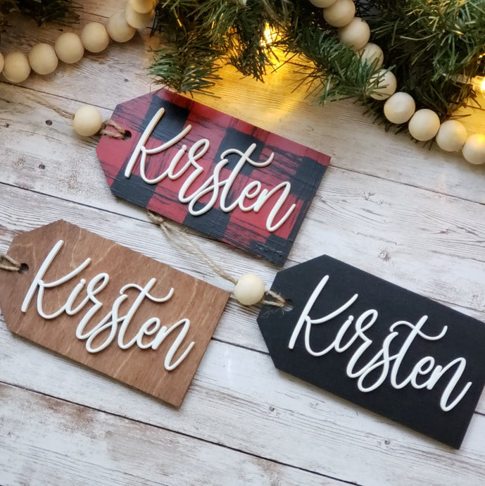 personalized stocking tag, christmas stocking tag, family stocking tag, natural stocking tag