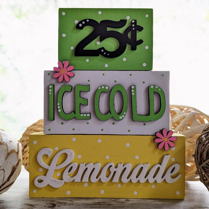 lemonade decor, summer decor, tiered tray decor