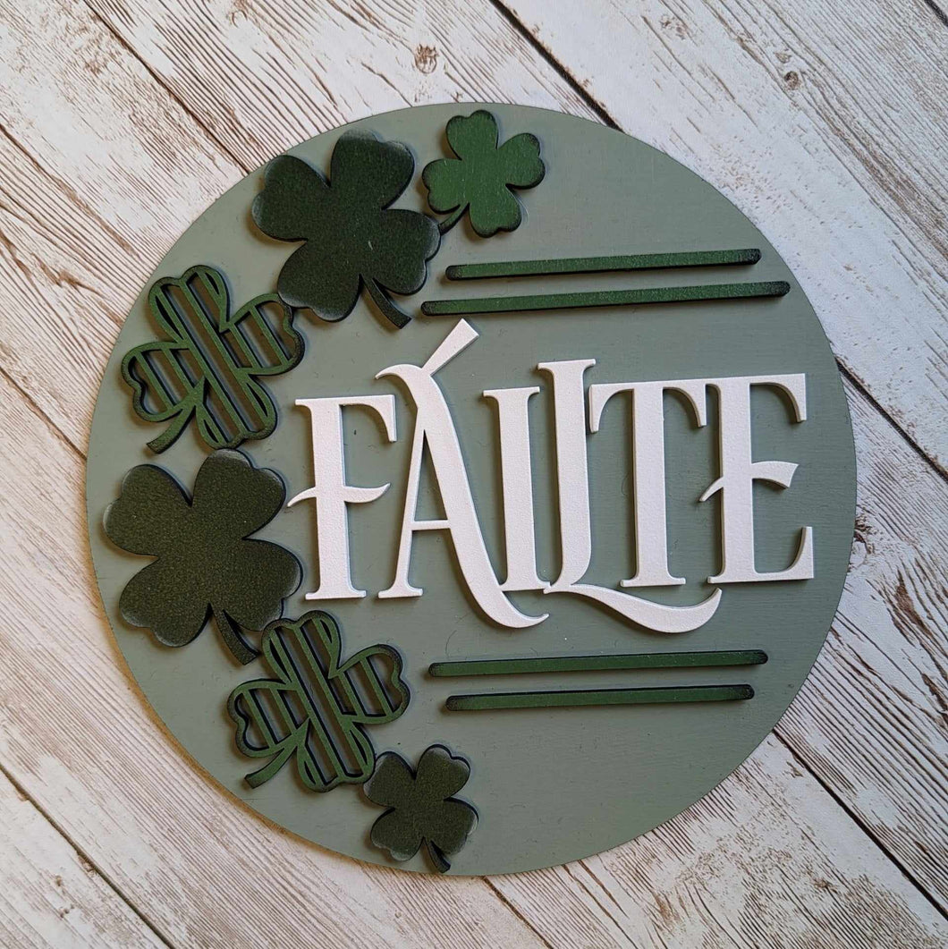Celtic-inspired Failte frame insert for interchangeable home decor