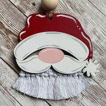 Load image into Gallery viewer, Hand-Painted Ornament - Macrame Santa
