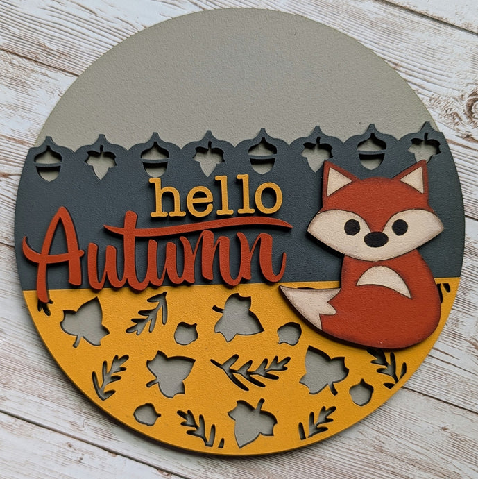 Autumn decor, fall decor, interchangeable decor, fox decor