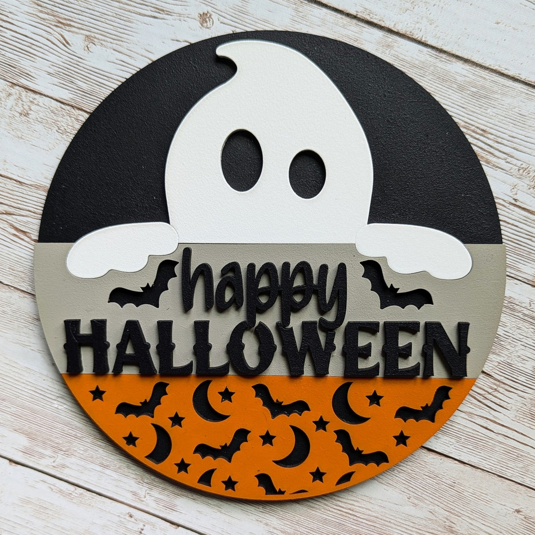 Happy Halloween, Halloween decor, interchangeable decor, Halloween ghosts