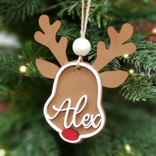 Load image into Gallery viewer, Personalized Reindeer Ornament - Holiday Ornament - Christmas Ornament
